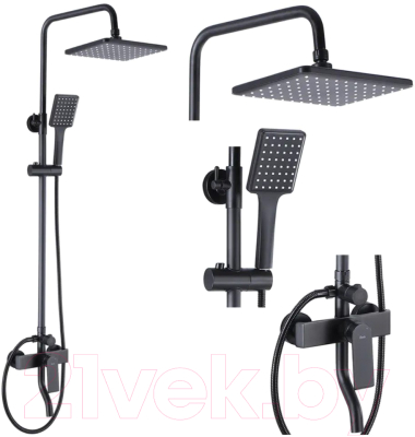 Душевая система со смесителем REA Hass Black REA-B9968