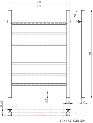 Полотенцесушитель водяной Stinox Classic 50x80 / cl80b