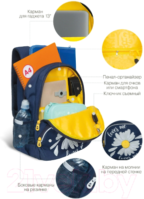 Школьный рюкзак Grizzly RG-260-2