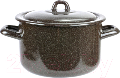 Кастрюля Лысьвенские эмали Коричневый рябчик С-16111/Рк - фото