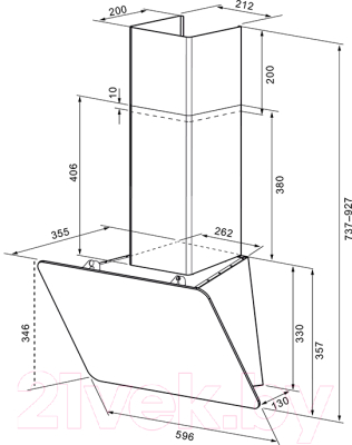 Вытяжка наклонная Krona Liora 600 S / 00021526
