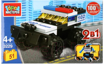 Конструктор Город мастеров Полицейский Джип 2в1 / 3229-ZH - фото