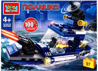 Конструктор Город мастеров Полицейский катер / 3252-PZ - фото