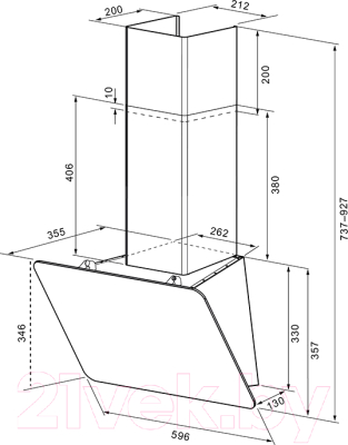 Вытяжка наклонная Krona Liora 600 Black S