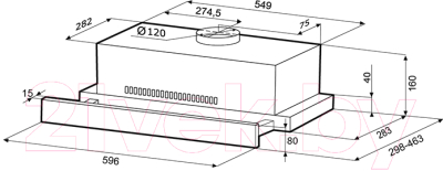 Вытяжка телескопическая Krona Kamilla R 600 2m / 00022869
