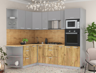 Готовая кухня Интерлиния Мила Лайт 1.68x2.4 левая