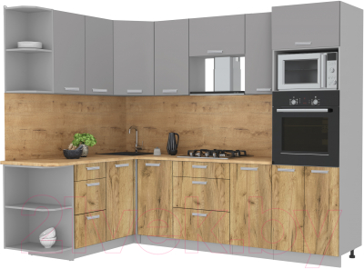 Готовая кухня Интерлиния Мила Лайт 1.68x2.6 левая - фото