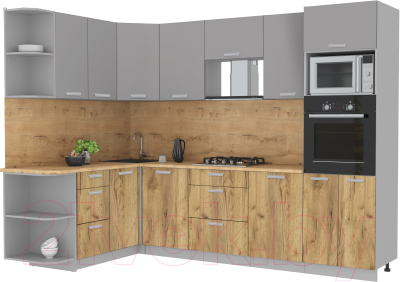 Готовая кухня Интерлиния Мила Лайт 1.68x2.8 левая - фото