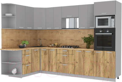 Готовая кухня Интерлиния Мила Лайт 1.68x3.0 левая - фото