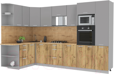 Готовая кухня Интерлиния Мила Лайт 1.68x3.2 левая - фото