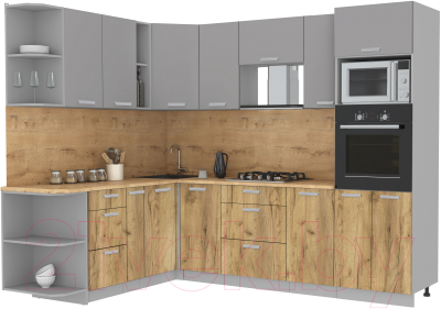 Готовая кухня Интерлиния Мила Лайт 1.88x2.6 левая - фото