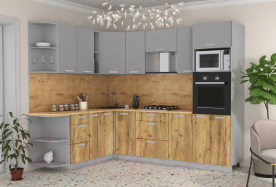 Готовая кухня Интерлиния Мила Лайт 1.88x2.6 левая