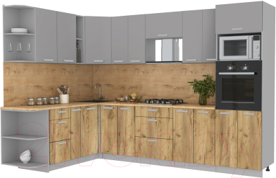 Готовая кухня Интерлиния Мила Лайт 1.88x3.0 левая - фото