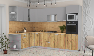 Готовая кухня Интерлиния Мила Лайт 1.88x3.0 левая