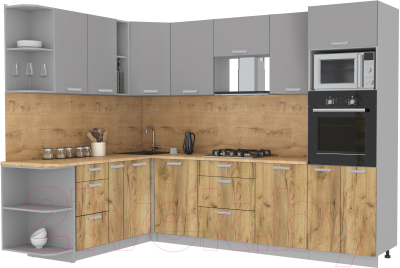 Готовая кухня Интерлиния Мила Лайт 1.88x2.8 левая - фото