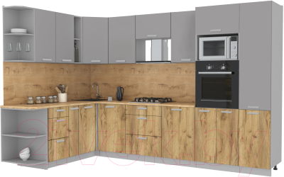 Готовая кухня Интерлиния Мила Лайт 1.88x3.2 левая - фото