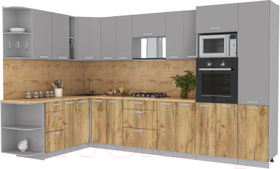 Готовая кухня Интерлиния Мила Лайт 1.88x3.4 левая - фото