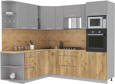 Готовая кухня Интерлиния Мила Лайт 1.88x2.4 левая - фото