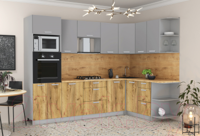 Готовая кухня Интерлиния Мила Лайт 1.68x2.8 правая