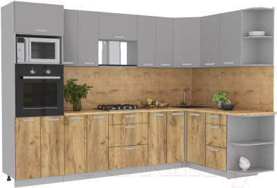 Готовая кухня Интерлиния Мила Лайт 1.68x3.0 правая - фото