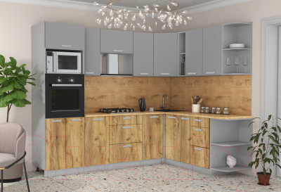 Готовая кухня Интерлиния Мила Лайт 1.88x2.6 правая