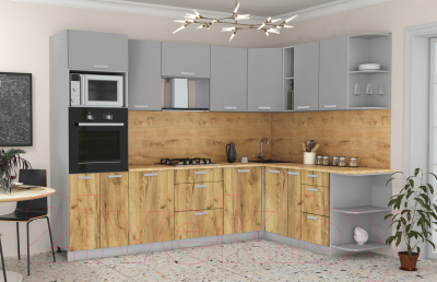 Готовая кухня Интерлиния Мила Лайт 1.88x2.8 правая