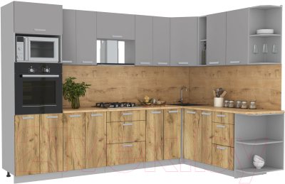 Готовая кухня Интерлиния Мила Лайт 1.88x3.0 правая - фото