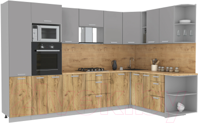 Готовая кухня Интерлиния Мила Лайт 1.88x3.2 правая - фото