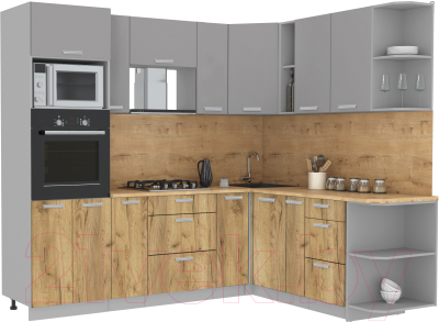 Готовая кухня Интерлиния Мила Лайт 1.88x2.4 правая - фото