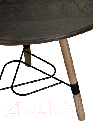 Журнальный столик Мебелик Лючия 2104 (черный/бук/дуб маррон)