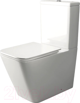 Унитаз напольный Ceramica Nova Cubic Rimless (с сиденьем и крышкой, дюропласт CN1803) - фото