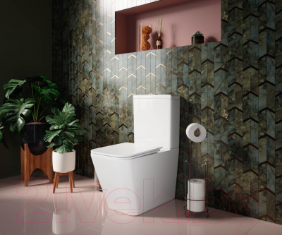 Унитаз напольный Ceramica Nova Cubic Rimless (с сиденьем и крышкой, дюропласт CN1803)