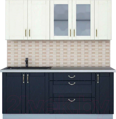 Готовая кухня Интерлиния Мила Крафт 1.9 Б - фото