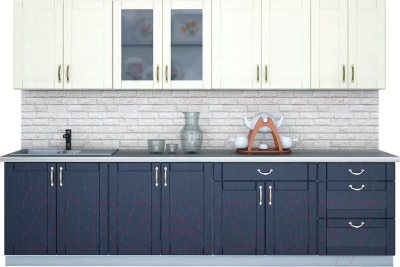 Готовая кухня Интерлиния Мила Крафт 3.0 Б - фото