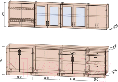 Готовая кухня Интерлиния Мила Крафт 3.0 Б