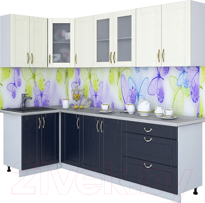 Готовая кухня Интерлиния Мила Крафт 1.2x2.6 - фото