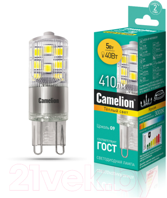 Лампа Camelion LED5-G9-NF/830/G9
