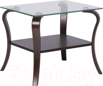 Журнальный столик Мебелик Шарм (стекло/орех)
