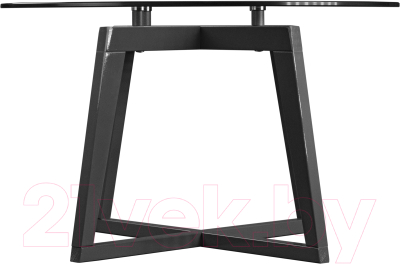 Журнальный столик Мебелик Рилле 445 (серый графит/стекло прозрачное круг)