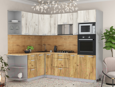 Готовая кухня Интерлиния Мила Лайт 1.68x2.4 левая