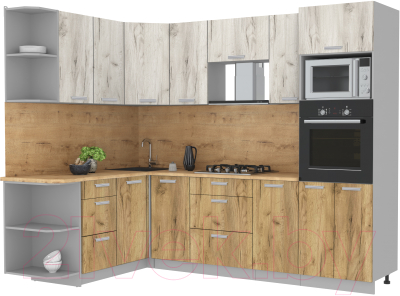 Готовая кухня Интерлиния Мила Лайт 1.68x2.6 левая - фото