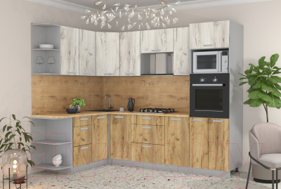 Готовая кухня Интерлиния Мила Лайт 1.68x2.6 левая