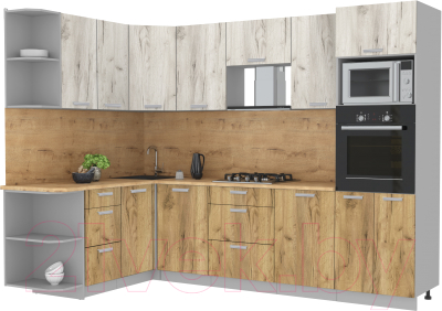 Готовая кухня Интерлиния Мила Лайт 1.68x2.8 левая - фото