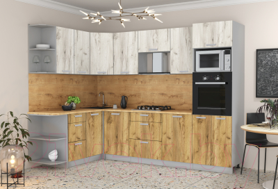 Готовая кухня Интерлиния Мила Лайт 1.68x2.8 левая