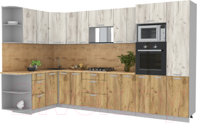 Готовая кухня Интерлиния Мила Лайт 1.68x3.4 левая - фото