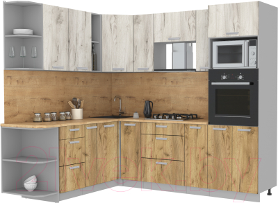 Готовая кухня Интерлиния Мила Лайт 1.88x2.4 левая - фото