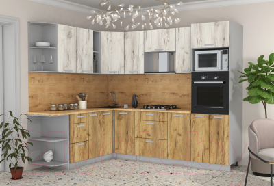 Готовая кухня Интерлиния Мила Лайт 1.88x2.6 левая