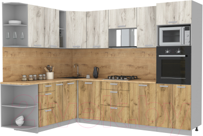 Готовая кухня Интерлиния Мила Лайт 1.88x2.8 левая - фото