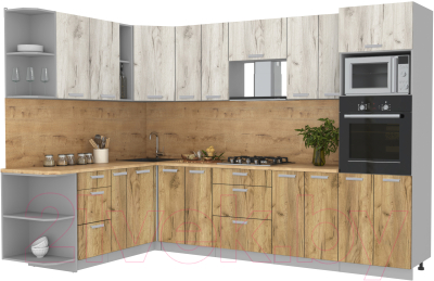 Готовая кухня Интерлиния Мила Лайт 1.88x3.0 левая - фото