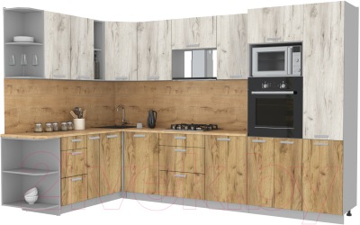 Готовая кухня Интерлиния Мила Лайт 1.88x3.2 левая - фото